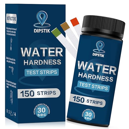Water Hardness Test Kit-150 Strips Water Quality Testing 0-425 ppm | for Drinking/Well Water, Softener,Hard, Dishwasher,Pool,Spa
