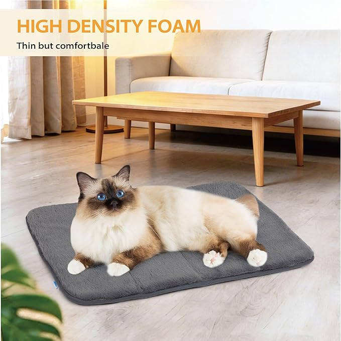 Dog Crate Pad for X Large Dog - 41x27 Memory Foam Dog Bed, Washable & Anti-Slip Dog Bed Mat, Ultra Soft Kennel Pad for Dogs Cozy Sleeping Mat, Grey