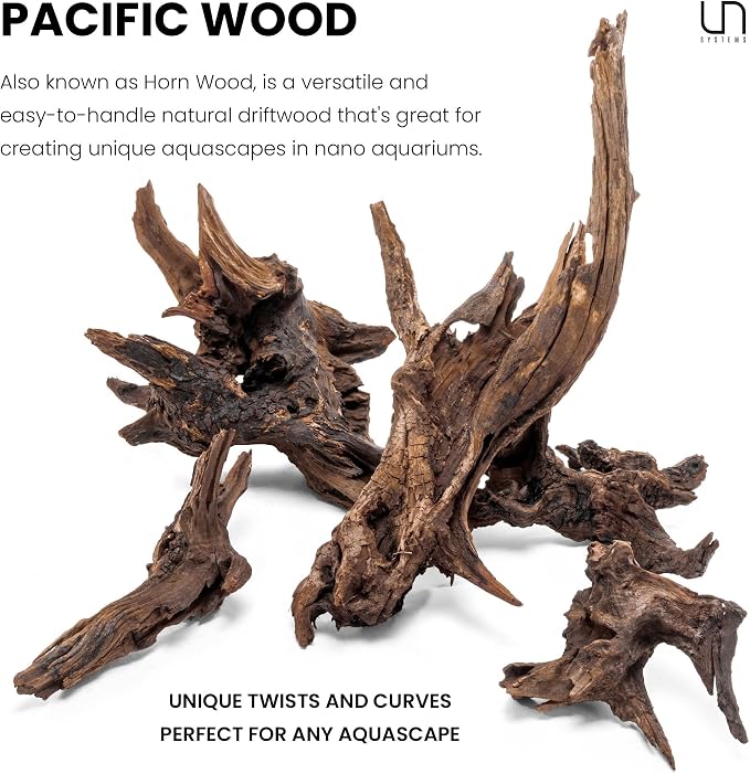 Ultum Nature Systems Driftwood - Pacific Drift Wood for Fish Tank, Planted Tank, Terriarium, Paludarium - Versatile Natural Driftwood Decor, Events Wood Centerpiece - Pacific Wood, Medium (12-15")