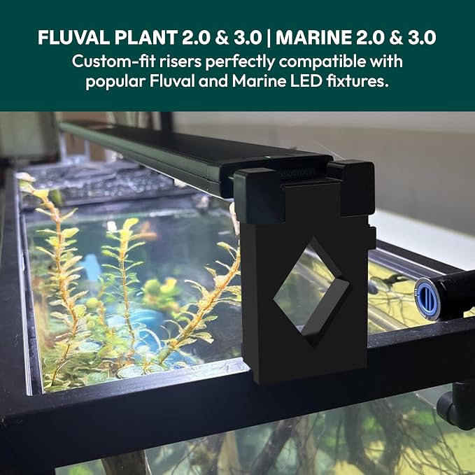 Aquarium Light Risers for Fluval Plant & Marine 3.0 & 2.0 LED | Heat-Resistant Polymer Stand | Toolless Easy Install (3-Inch)