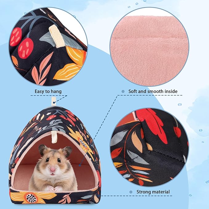 2 Pcs Guinea Pig Hideout Guinea Pig Tunnel Bed Washable Small cage Accessories for Little Bunny Hamsters Hedgehog Ferret Chinchilla and Other Small Animals,2 Styles, 7.9 Inches