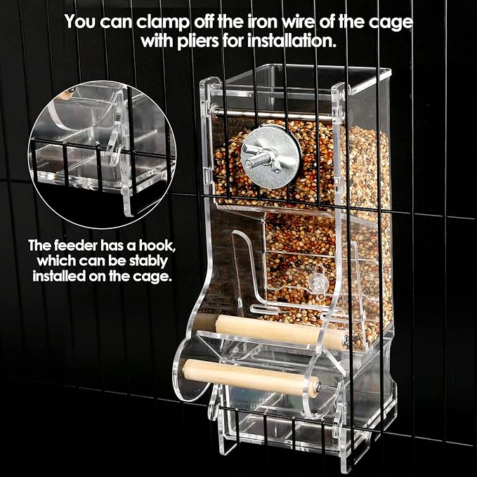 2PCS No Mess Bird Feeder, Transparent Acrylic, Reducing Waste, Suitable for Small Birds