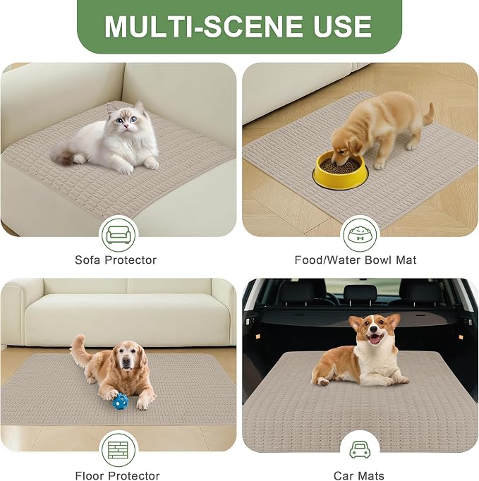 Washable Pee Pads for Dogs, Reusable Puppy Pads Dog Pads, Non-Slip Dog Pee Pads, Leak-Proof Pet Pee Pads Wee Wee Pads for Dogs. (Brown, 18"x24"(Pack of 2))