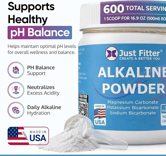 Sodium Bicarbonate Powder Supports pH Balance - Potassium Bicarbonate Slow Release Formula for Better Absorption - Bicarb Potassium Powder Helps Reduce Body Acid - Bicarbonato De Sodio Supplement