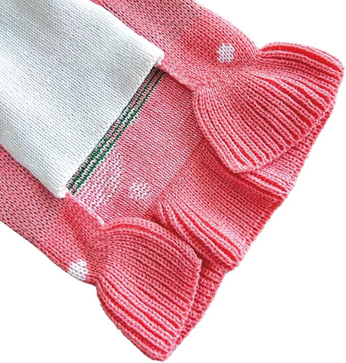 CHBORCHICEN Pet Dog Sweaters Classic Knitwear Turtleneck Winter Warm Puppy Clothing Cute Strawberry and Heart Doggie Sweater (S, Dress-Pink)
