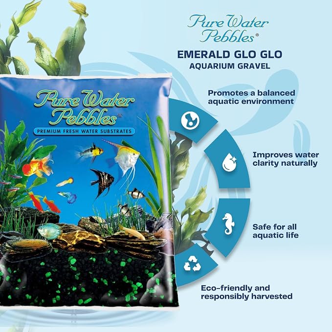 Emerald Glo Aquarium Gravel - 5 lbs - Non-Toxic, Colorfast, Vibrant Substrate for Aquariums, Terrariums, Ponds & Crafts