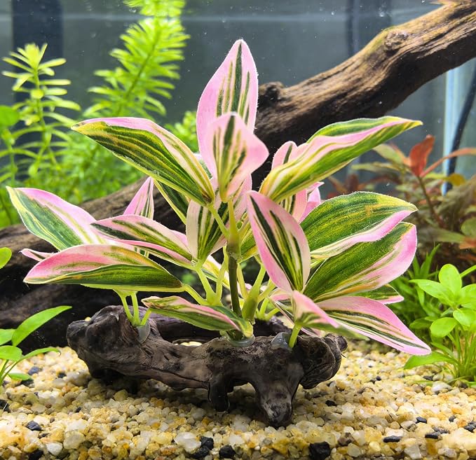 M2cbridge Fish Tank Plastic Soft Grass Artificial Betta Water Plants Pink | zero maintenance, soft without scratching, healthy underwater home