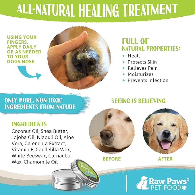 Raw Paws Nose & Paw Balm - Value Size - (4-Ounce) - Dog Nose Balm & Cat Nose Relief - Frenchie, English Bulldog - Snout Soother for Dogs & Cats - Dog Nose Butter Dogs Need - Nose Balm Natural