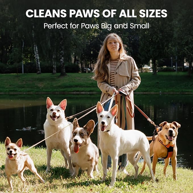PawSono Paw Cleaner for Dogs & Cats, No-Rinse Foaming Pet Foot Washer with Built-in Scrubber Brush for Dirty, Muddy Paws – Suitable for Small, Medium & Large Dogs, Puppies, Kittens (5 fl oz)