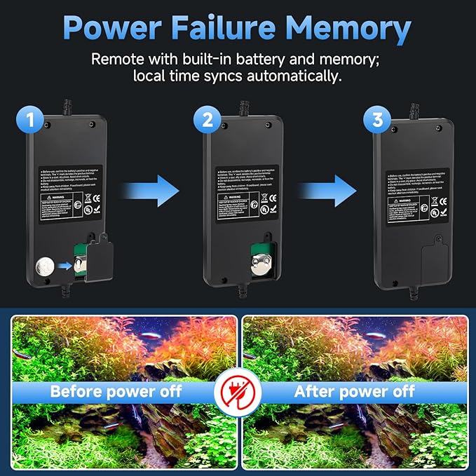 fishkeeper LED Aquarium Plant Light, 24/7 Full Spectrum Aquarium Light with 5 Nature Weather Mode, Auto On Off with Timer for 32-40 Inch Fish Tank, Adjustable Colors/Brightness with Memory Function