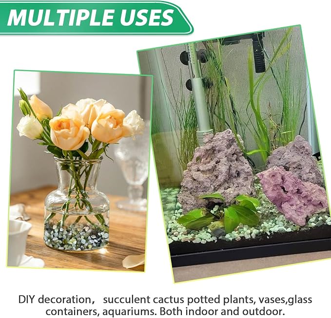 Succulent Rocks for Plants Tiny Pebbles for Planters 11.8LB Pea Gravel Bulk Course Sand Soil Small Decorative Stones for Indoor Bonsai Pots Cactus Top Dress Aquarium Garden Landscape, Green