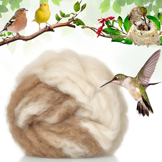 Bird Nesting Material – Hummingbird Nesting Material - Natural Nest Bedding Refill for Hummingbirds Parakeets Finches Canaries Wrens Wild Birds – Ideal Supplies for Cages Gardens Nesting Boxes 3.6 oz