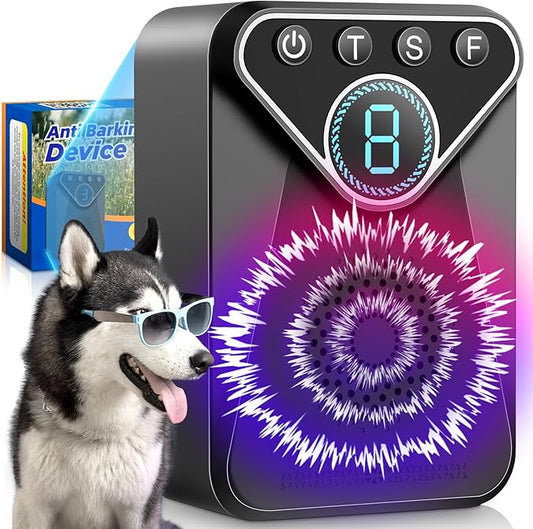 Anti Barking Device for Dogs - 9 Modes 33 FT Range Ultrasonic Anti Barking Deterrent, Rechargeable Bark Control Device, Dog Barking Deterrent Devices Barking Silencer for Indoor&Outdoor