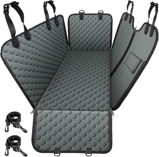 Mancro Dog Car Seat Cover for Back Seat, 2026 Upgraded 600D Heavy Duty Waterproof & Scratch-Resistant Dog Hammock for Car, Back Seat Pet Cover for Dogs with Sedan, Trucks and SUVs, Standard, Grey