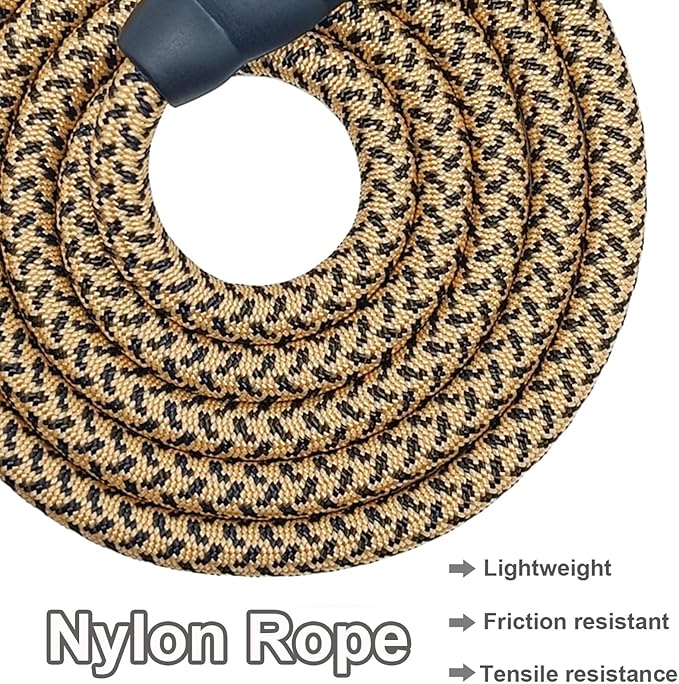 MayPaw Heavy Duty Rope Dog Leash, 3/4/5/6/7/8/10/12/15/20 FT Nylon Pet Leash, Soft Padded Handle Thick Lead Leashes for Large Medium Dogs (Brown, 1/2" * 8')