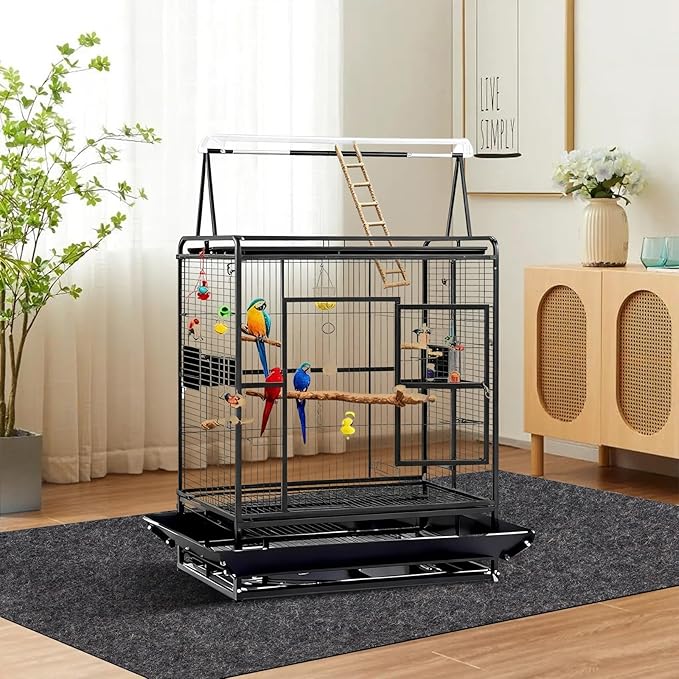 Large Bird Cage Mat, Under Pet Cage Mat, Absorbent/Waterproof Felt Pad for Bird Cages, Reptile Aquariums, Dog Kennels, with Non-Slip Backing for Hard Floors and Surfaces (36 x 36 inch)
