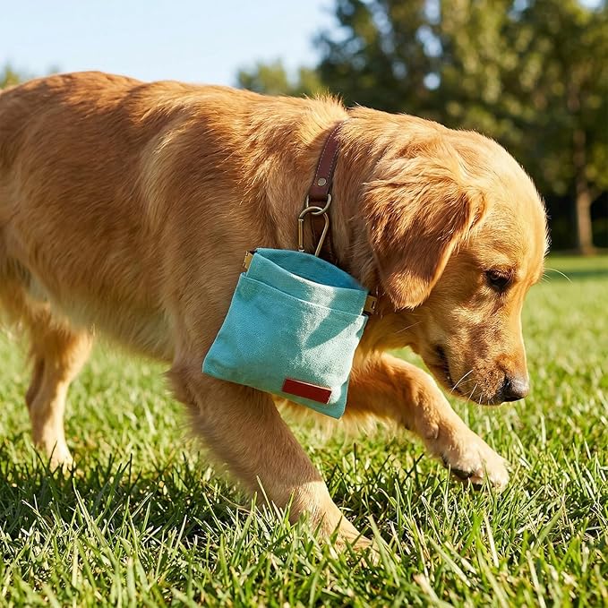 Dog Treat Pouch Blue Green Pocket Sized Pet Training Pouch Training Pouch with Carabiner Buckle Auto Closing Dog Walking Bag Pet Feed Snack Reward for Pet Puppy Travel Outdoor Use