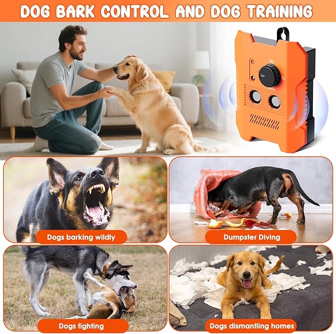 Dog Bark Deterrent Devices: Ultrasonic Anti Barking Device for Dogs | 3 Training Modes 50 FT Range Dog Barking Deterrent Silencer | Dog Barking Stopper Bark Box for Indoor Outdoor