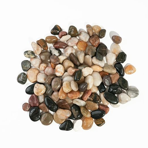 120 LBS River Rocks, StoneCreek, Decorative Garden Stones for Plant Landscaping, Polished Gravel Filler Pebbles for Home Decoration, Vases, Succulents, Flower Beds and Fish Tanks (Mixed Color, Medium)