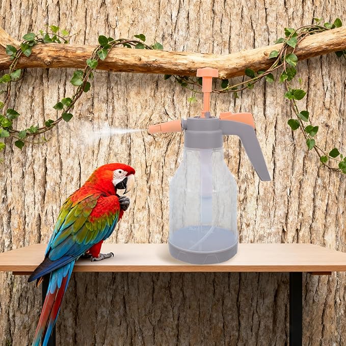 Bird Bath Sprayer for Parrots: Ultrafine Avian Pump Mister - 1.5L/50.72 Fl Oz Handheld Bird Bath Habitat Cleaner for Parakeets Macaws Cockatiels