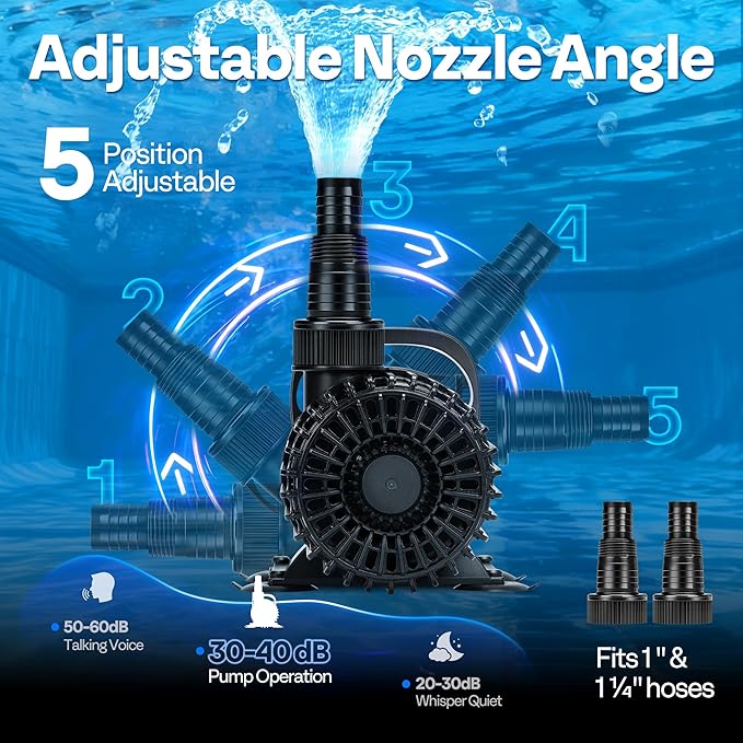 VIVOHOME Electric 175W 3000GPH Submersible Water Pump for Koi Pond Pool Waterfall Fountains Fish Tank and Aquarium