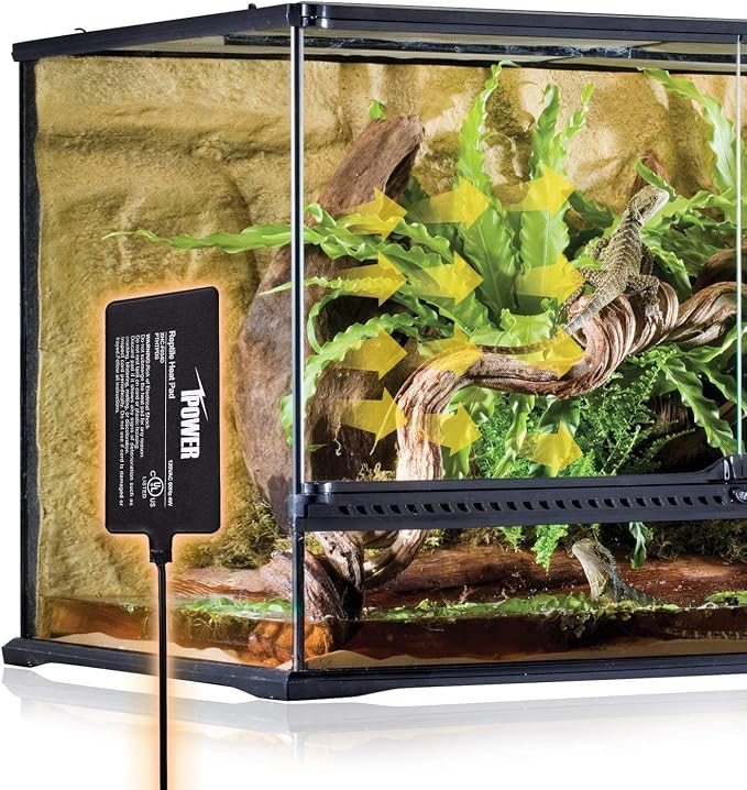 iPower 4x7 Inch Reptile Heat Pad Under Tank Heater, Energy-Efficient & Waterproof Design Terrarium Warmer Mat for Turtles, Lizards, Snakes, 2 Pack