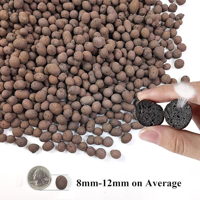 FANTIAN Clay Pebbles for Plants, 5 lbs Aquatic Plant Soil, 8-12 mm | Leca Clay Balls for Plants, Orchid Potting Mix, Soil Drainage, Used in Hydroponic Growing, Help with Root Development
