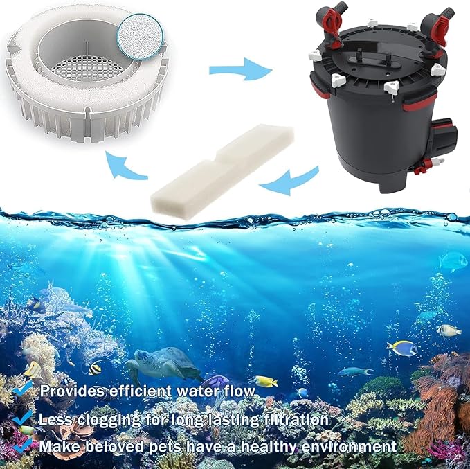 Podoy Fx4 FX5 FX6 Foam Filter Pads Replacement Compatible with Fluval Canister Filter (30 PCS)