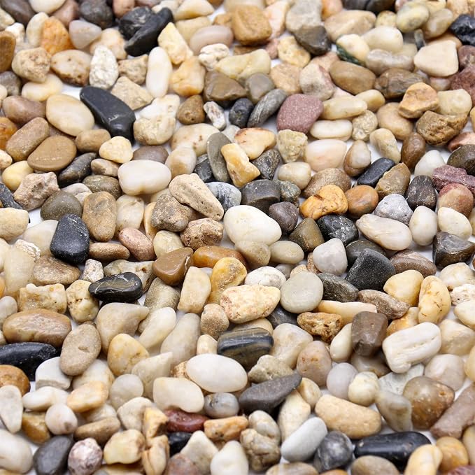 Mixed Color Rocks for Plants & Planters, Decorative Pebbles, 1/5", 10 lb