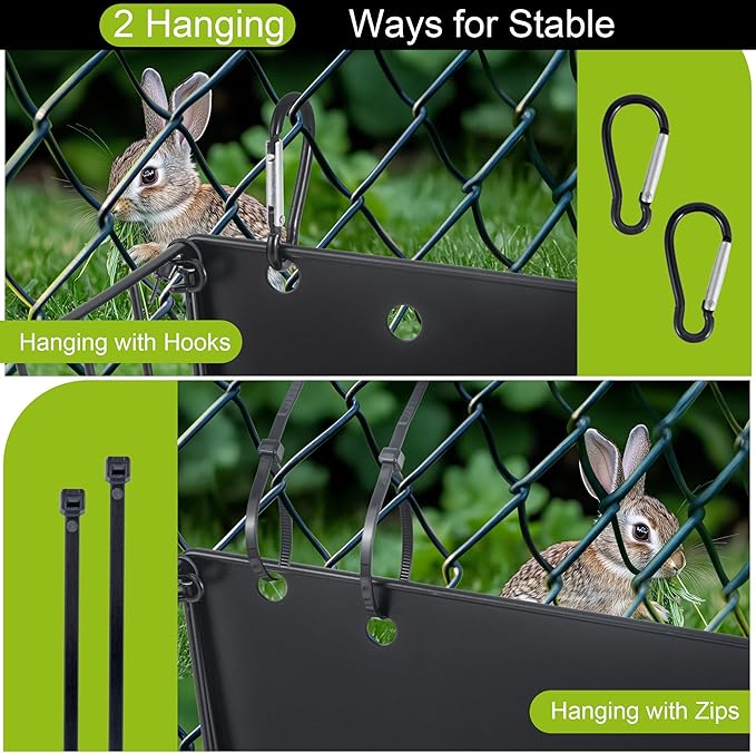 Rabbit Hay Feeder, with Heavy-Duty Metal Frame， Hay Holder for Rabbits - for Rabbits， Bunny, Guinea Pigs, Chinchillas， 9.6x4.5x6.3 inch