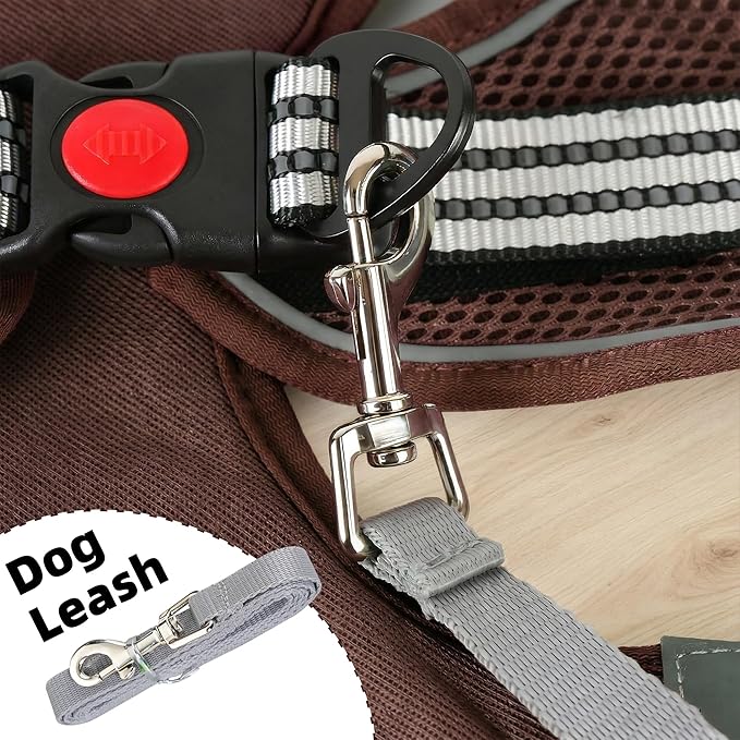 SMOUATOU All Weather Mesh Step in Vest Harness for Small and medidum Dogs and Cats, Adjustable Soft Padded Dog Vest with Easy Control Handle for Dogs Pets (Chocolate Brown, XXS)