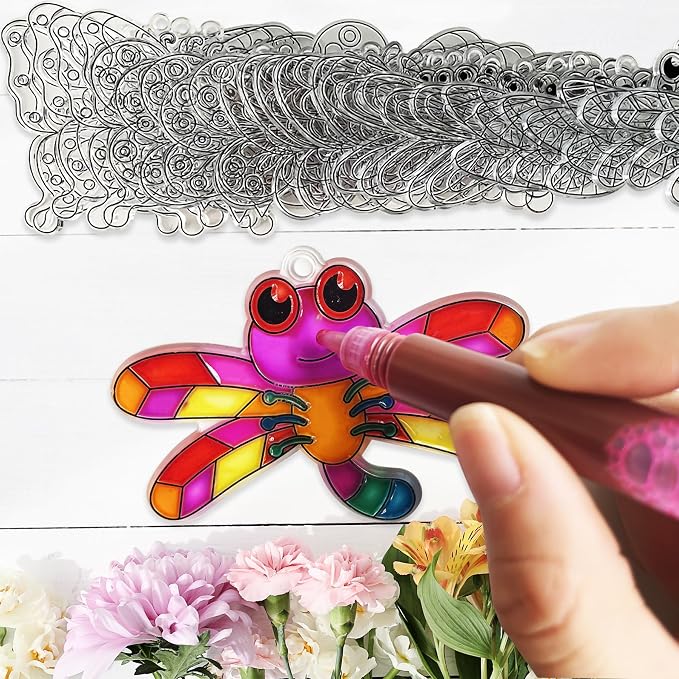 30 Set Spring Flower Butterfly Suncatcher Craft Kits, Spring Floral Crafts | Flower crafts for spring and summer, Easter parties, floral decor, butterfly themes, sunny windows, seasonal art projects