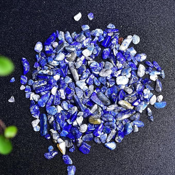 Erliway Lapis Lazuli Crystal Chips Bulk for Vase Filler Craft, 0.5 lb 7-9mm | Natural Crushed Crystal Stone for Spell Jar, Aquarium Gravel, Reiki Healing Meditation, Jewelry Making, Resin Art, Home Décor