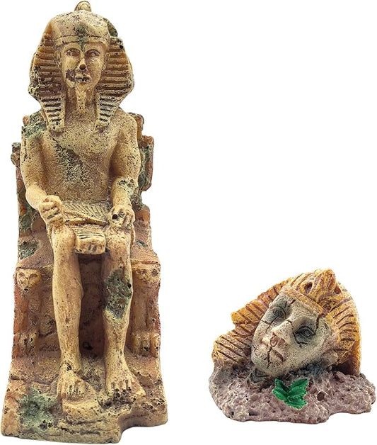 M2cbridge Aquarium Decor Castle Shipwreck Ornament Underwater Landscape(Egyptian Pharaohs)