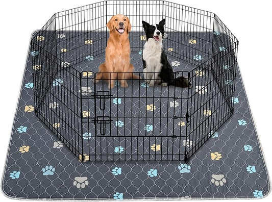 Washable Pee Pads for Dogs, 2 Pack Large 48"x48" Ultra-Absorbent and Leak-Proof Non-Slip Potty Training Pads, Fast Absorbent Pet Whelping Pads, Puppy Playpen Mat for Incontinence, Housebreak, Crate