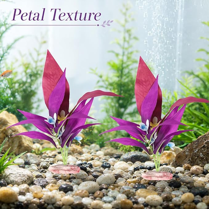 2 PCS Silk Fish Tank Plants, Aquarium Plants for Betta Fish, 7.5 Inch | Artificial Plant Fish Tank Decor Aquarium Decorations, Aquarium Plant for Aquarium Goldfish Turtle Decoration