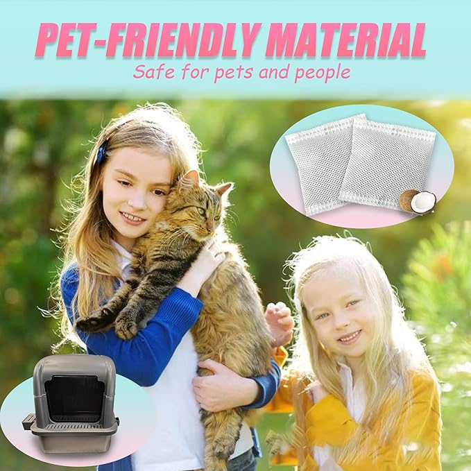 PurifyLogix 12 Pack Universal Odor Eliminator for Hooded Cat Litter Box, Natural Activated Charcoal Filters Refills, Cat Toilet Odor Control Replacement for Automatic Litter Box