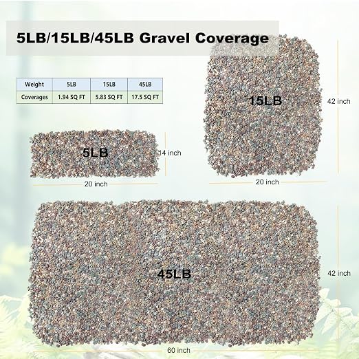 45 LB Mixed Gravel 0.5 Inch for Plants, Fish Tanks & Landscaping | Mixed Decorative Gravel for Large Gardens, Landscaping & Aquariums