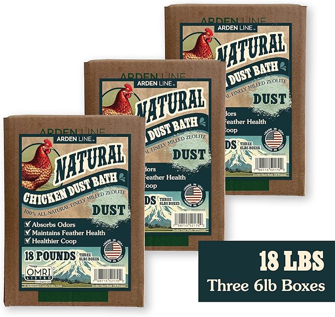 Zeolite Chicken Dust Bath, 6 lb | All-Natural Finely Milled Zeolite Dust | Natural Kraft Box Packaging | Made in The USA