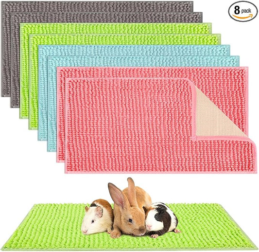 Barydat 8 Pcs Guinea Pig Cage Liner for Guinea Pig Cage Bedding Reusable Rabbit Mat Pad Washable Training Pad Animal Sleeping Bedding Mat