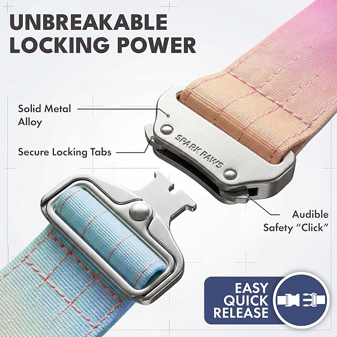 Spark Paws Tactical Dog Collar with Handle - Premium Quality Collar, Robust and Durable Design for Large, Strong Breeds - Pitbulls, Labradors, GSD - Pastel Icing - S - 1.5"
