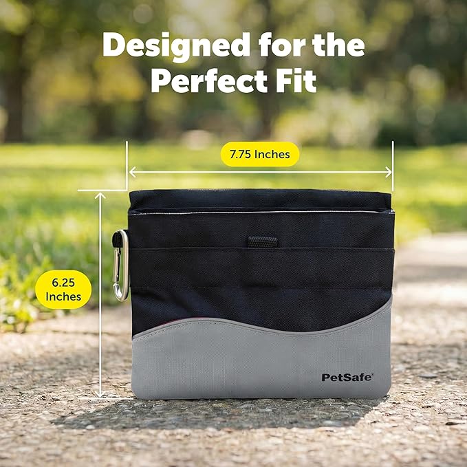 PetSafe Treat Pouch Sport - Easy Access Waterproof Treat Pouch for Daily Use - Convenient Phone & Keys Carry with Divided Inner Pocket & Front Storage Pocket - Adjustable Fit - Standard - Black