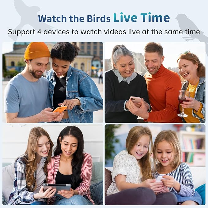 Smart Bird Feeder with Camera Solar Powered & AI Bi rd Identification, 2.4Ghz WiFi Bird feeders for Outdoors, 2K Live Video, Instant Arrival Alerts - Gifts for Women
