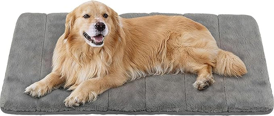 Dog Crate Pad for X Large Dog - 41x27 Memory Foam Dog Bed, Washable & Anti-Slip Dog Bed Mat, Ultra Soft Kennel Pad for Dogs Cozy Sleeping Mat, Grey