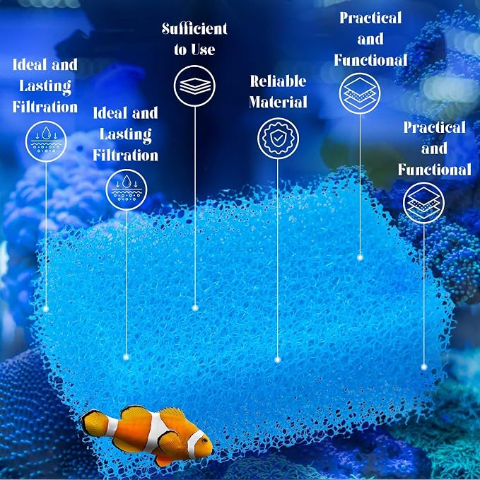 Threlaco 6 Pack Foam Filters Compatible with AquaClear 30 Power Filter, Aquarium Foam Insert, Replacement Sponge Pads for Use in Freshwater & Saltwater Aquarium
