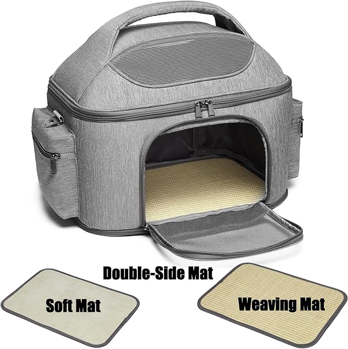 Pet Carrier for Large Fat Cats and Small Dog, Fits up to 20 pounds Car Seat Travel Carrier, Collapsible Indoor Outdoor Soft Side Carrier Bed House Airline Approved Under Seat
