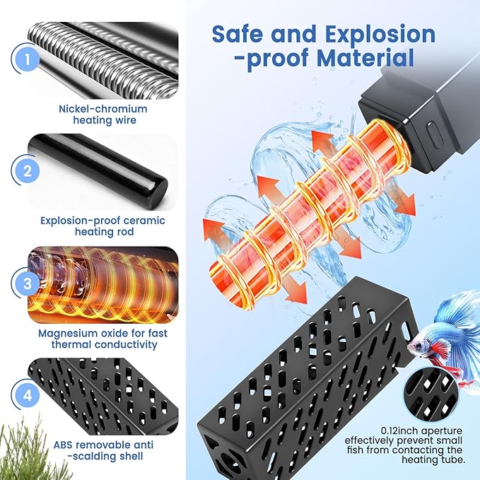 hygger Aquarium Heater, Upgraded Ceramic 25W Small Fish Tank Heater with Digital LED Controller, Fast Heating, Precise Temperature Control, Turtle Tank Heater for Freshwater/Saltwater
