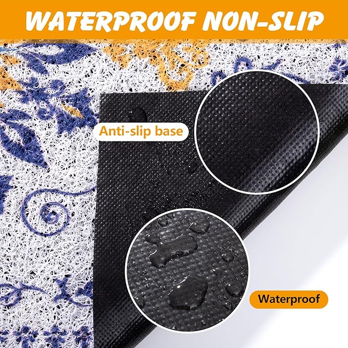 ondware Cat Litter Mat, 20x15 in Litters Box Mat Waterproof Non-Slip Easy to Clean Washable Trapping Mat for Kitty