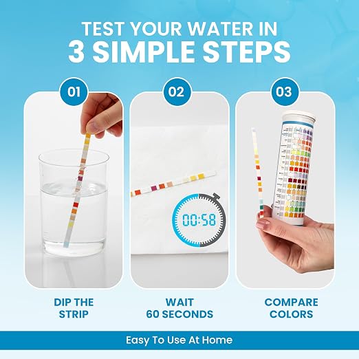 Water Testing Kit for Drinking & Well Water, Home Test Kit | 21-in-1 Kit, 120 Sealed Strips + 2 Bacteria Tests, Detects Lead Chlorine Nitrate Iron pH, Home Tap Well Pool RV Aquarium
