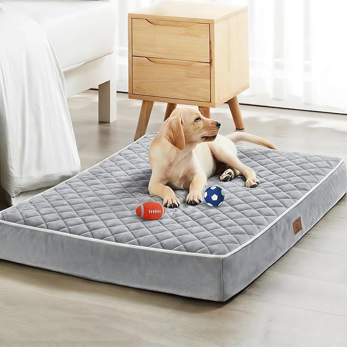 WNPETHOME Orthopedic Dog Bed Medium Size Dog, Waterproof Medium Dogs Bed with Removable Washable Cover, Multi-Needle Quilting Dogs Crate Bed